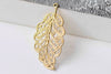 20 pcs Raw Brass Filigree Leaf Charms Stamping Embellishments A8960