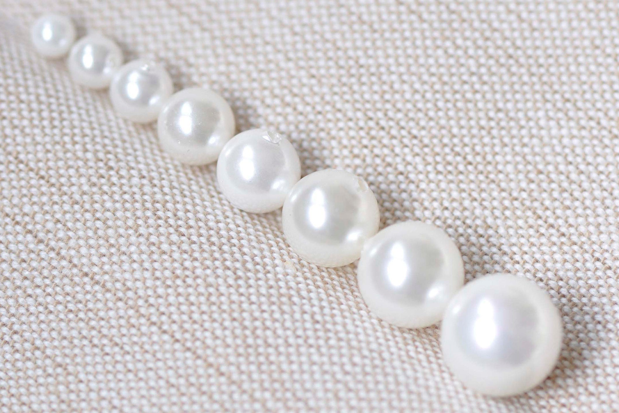 Half Drilled White Mother of Pearl Beads Round Loose Beads 3mm-20mm –  VeryCharms