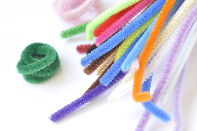 Silver Tinsel Chenille Stem Pipe Cleaners Pack of 50 