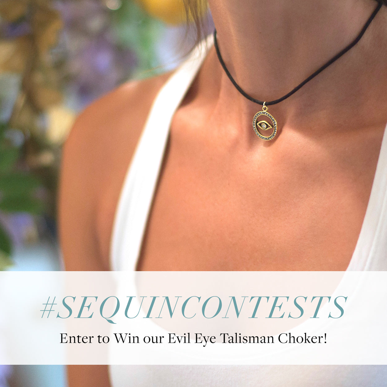 #SequinContests - Enter to Win Our Open Pave Evil Eye Talisman Choker