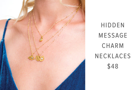 Hidden Message Charm Necklaces by Sequin