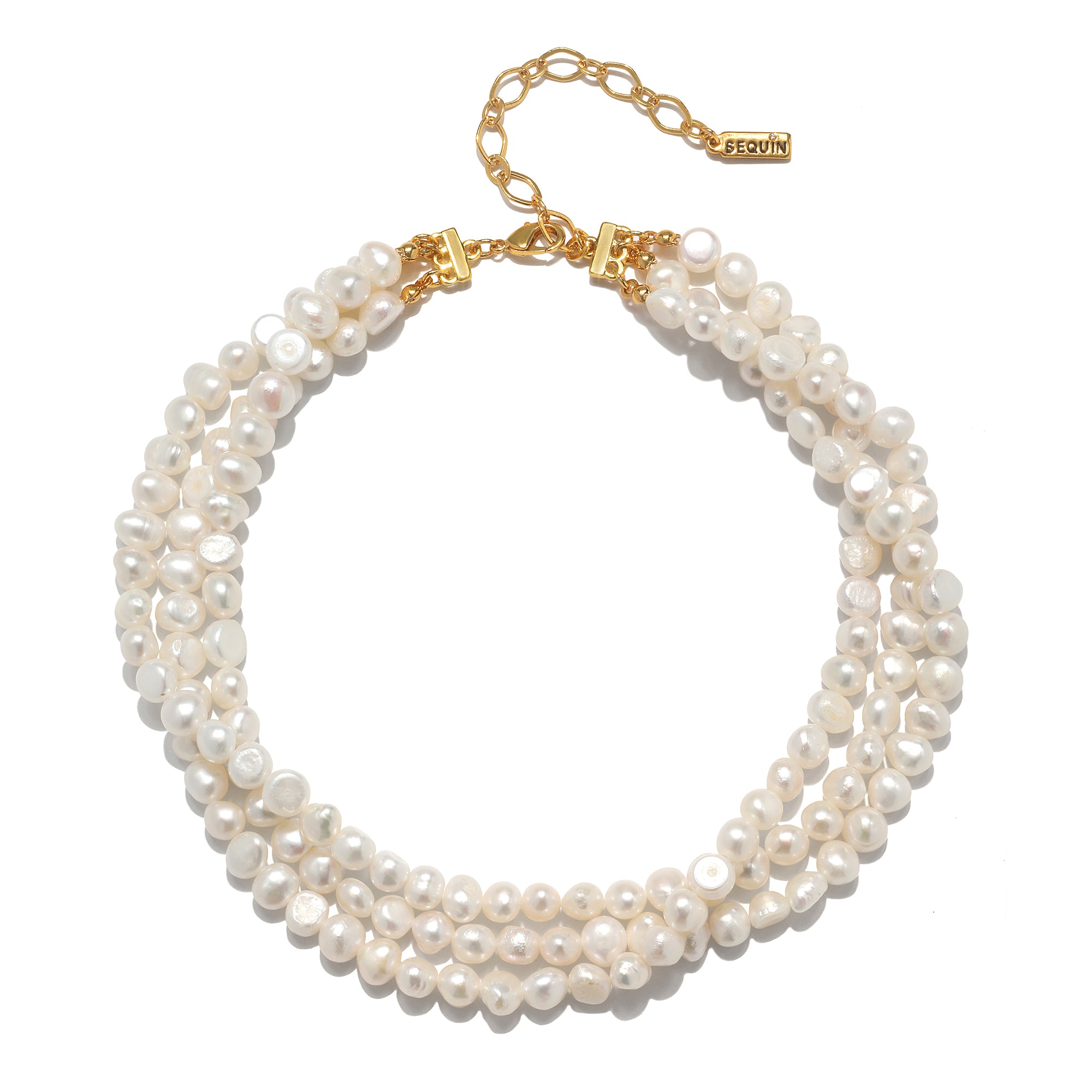 Chiara Three-Strand Pearl Necklace | Sequin