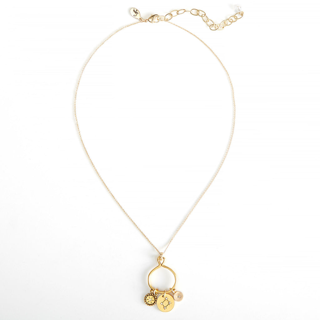 Libra 3-Charm Necklace | Sequin