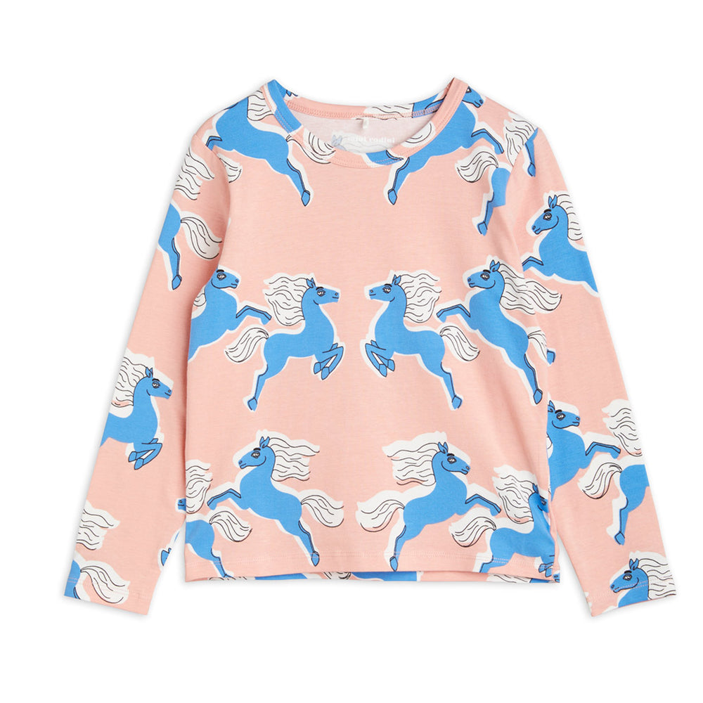 
            
                Load image into Gallery viewer, Horses Pink Long Sleeve Tee by Mini Rodini
            
        
