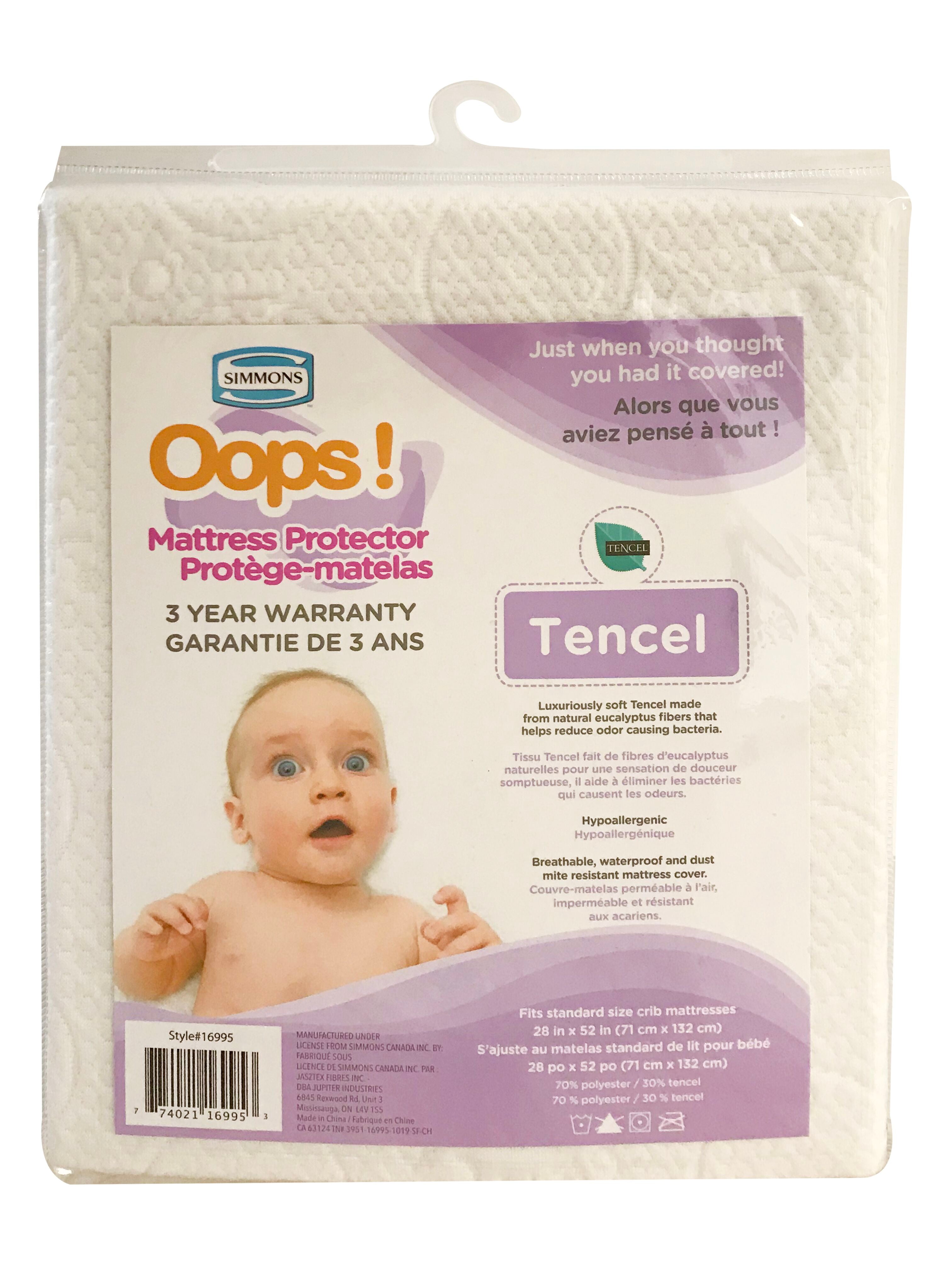 Simmons Oops Mattress Protector Tencel Fab Baby Gear