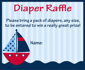 Make Bringing Diapers a Game for Guests - Nautical Diaper Raffle Tickets