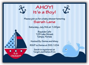 Personalized Invites - Ahoy!  It's a Boy!