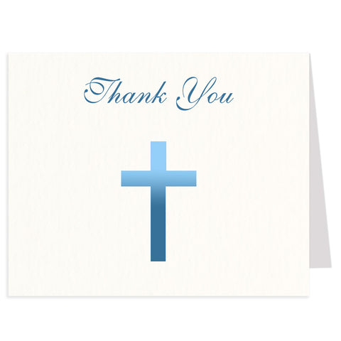 Silhouette Cross Navy Thank You Card – The Invite Lady