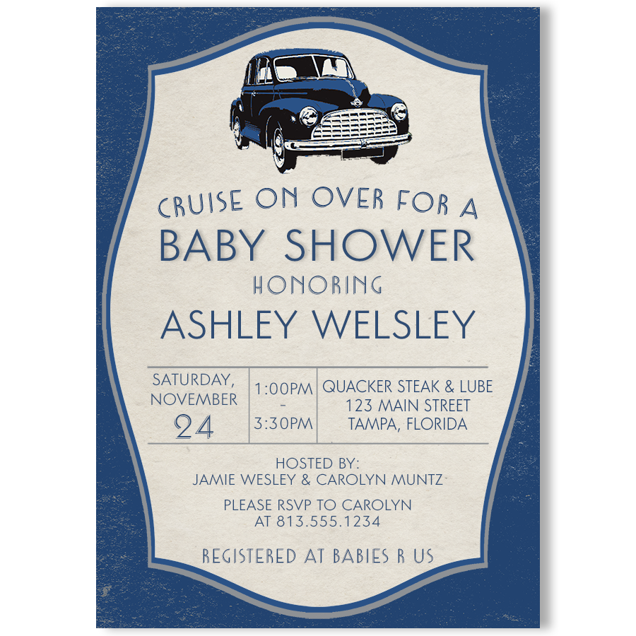 car baby shower invitations