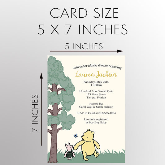 Winnie the Pooh Baby Shower Wishes for Baby Advice Card 