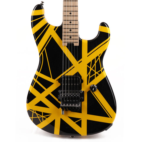 EVH Striped Series Electric Guitar Black with Yellow Stripes