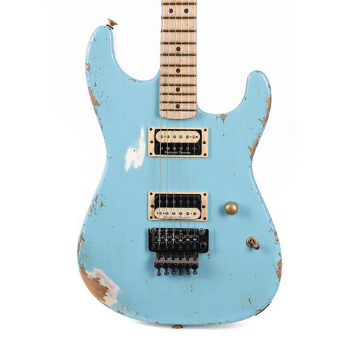 Charvel Custom Shop San Dimas Nitro Aged Daphne Blue Heavy Relic