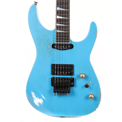 Jackson Custom Shop Music Zoo Exclusive Nitro Aged SL2H-V Soloist Robins Egg Blue Reverse Headstock