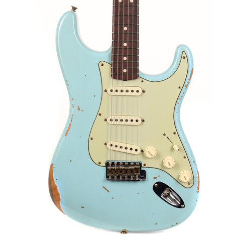 Fender Custom Shop Limited Edition 1963 Stratocaster Heavy Relic Faded Aged Daphne Blue