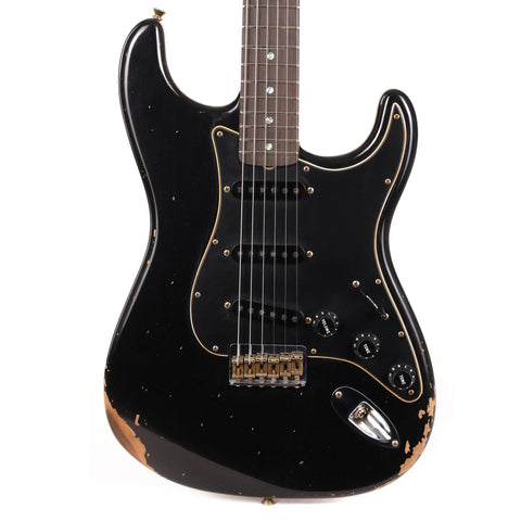 Fender Custom Shop 1969 Stratocaster Relic Black Reverse Headstock