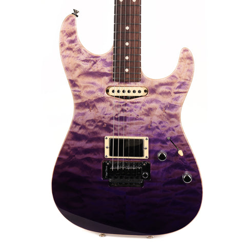 Tom Anderson Drop Top Purple Surf Quilt Top with Binding