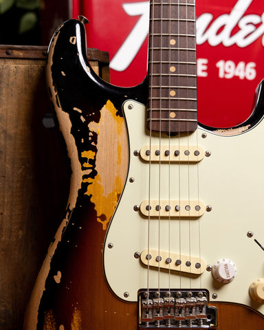 Mike McCready Stratocaster close up body - the music zoo