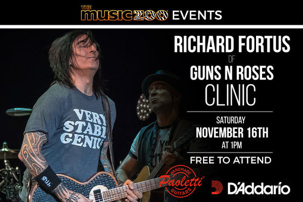 Richard Fortus (Guns N' Roses) Paoletti Guitar Clinic Saturday, November 16th at The Music Zoo!