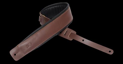 Levy's DM1PD Leather Guitar Strap - Brown | The Music Zoo