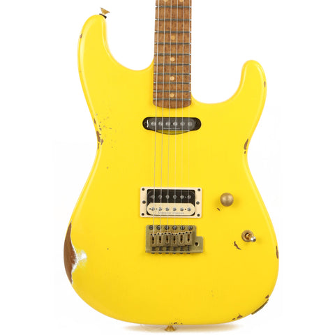 Charvel Custom Shop San Dimas HS Nitro Aged Roasted Alder Graffiti Yellow