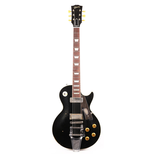 Gibson Custom Shop 1956 Les Paul Made 2 Measure Black over Gold | The ...