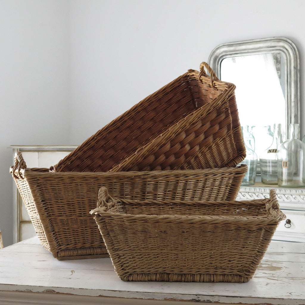 French Wicker Laundry Basket