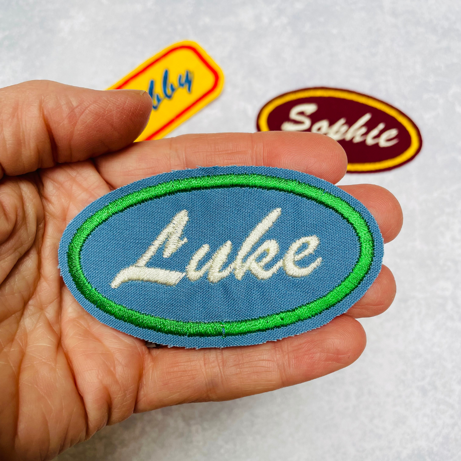 Custom Chain Stitched Name Patch, Chain Stitch Embroidery, Wool