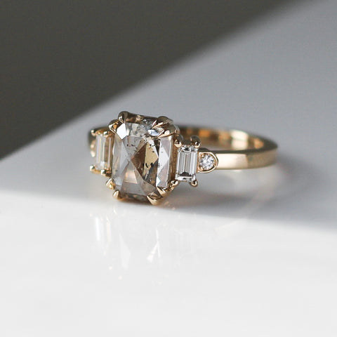 Emerald Cut Champagne Diamond Ring