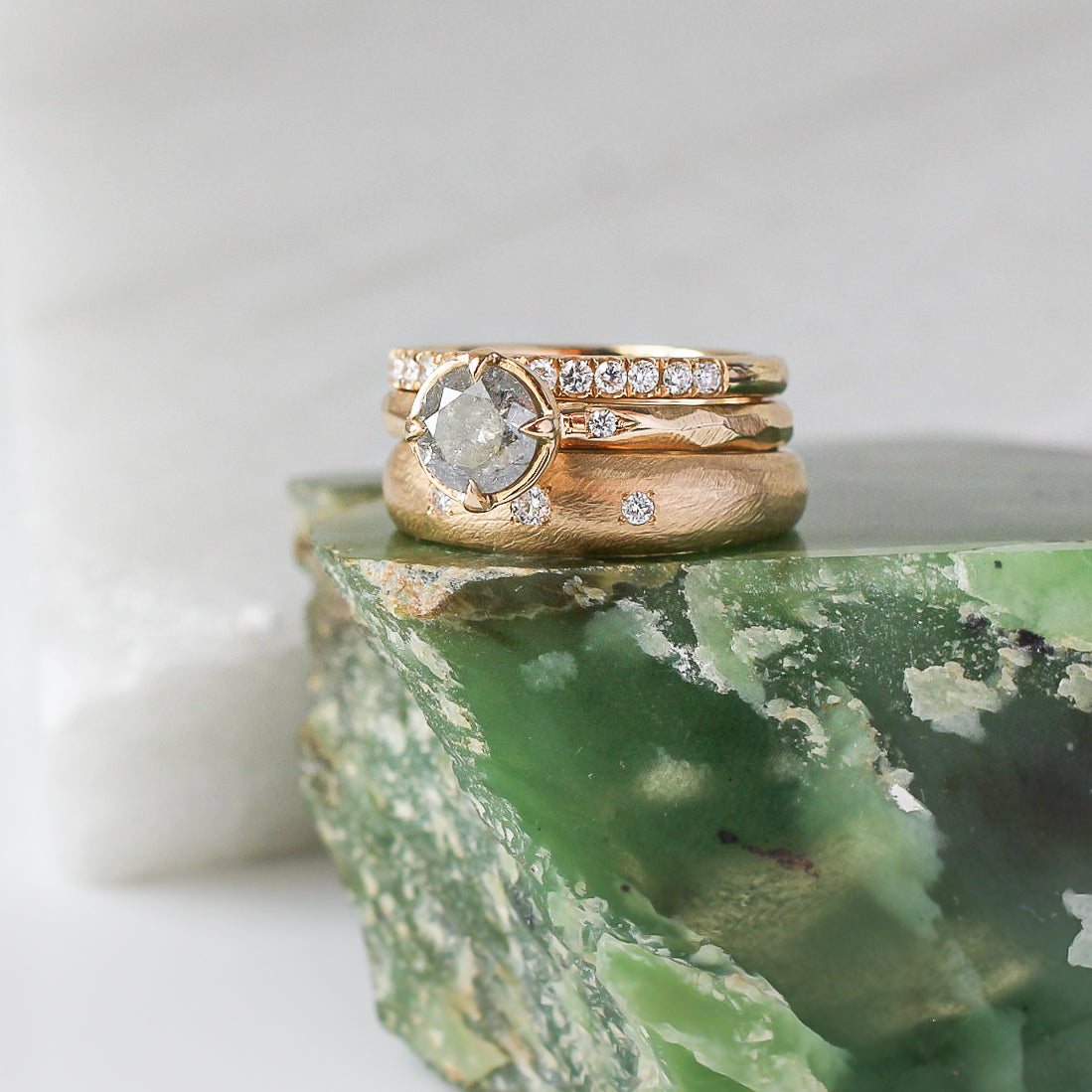 Pavé Diamond 18K Wide Band Ring – Broer-Freeman Jewelers