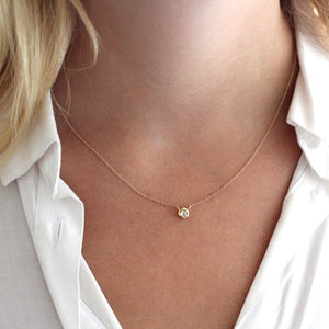Faceted Droplet White Diamond Necklace - Yuliya Chorna Jewellery