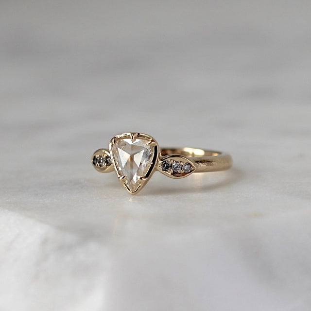 Pear Rose Cut Diamond Ring