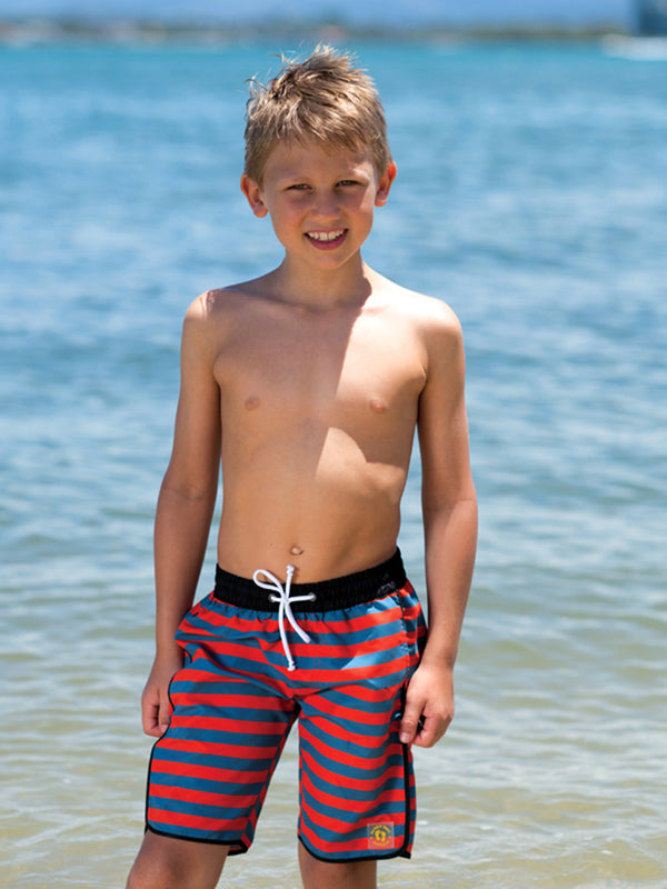 Beach Life Australia - Sandy Feet Australia - Boys Orange/Hydro Boardshort