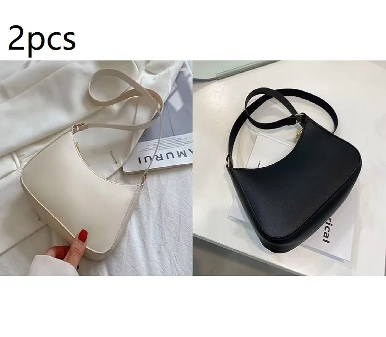 Sacs à main tendance pour femmes, style rétro, couleur unie, en cuir PU, à bandoulière, décontractés