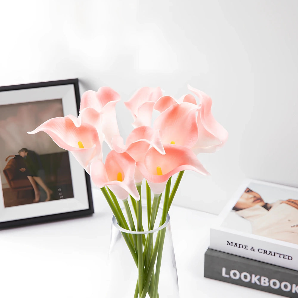 Polyurethane decorative flowers with 35cm stems in multiple colours for wedding and home decor