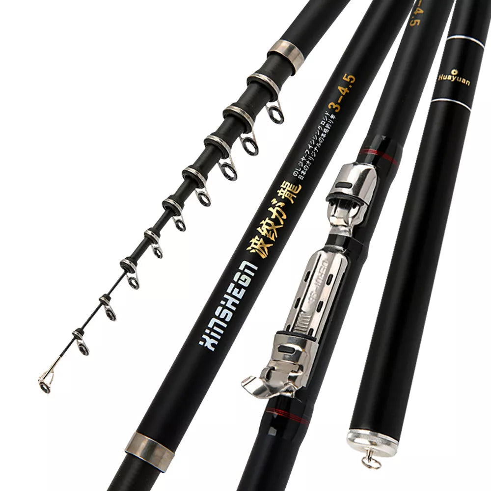 Corrugated Longji Fishing Rod Set with Light Hard Carbon Construction