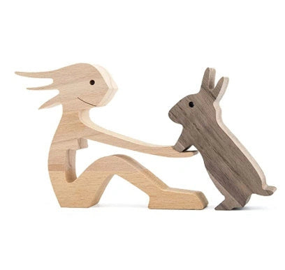 Wooden Nordic Style Animal Ornament for Office Desk