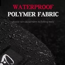 Universal fishing gear protective cover in black waterproof polymer fabric