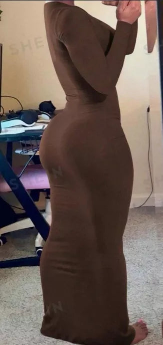 Women's Knitted Bodycon Dress with 95% Polyester and 5% Elastane Blend