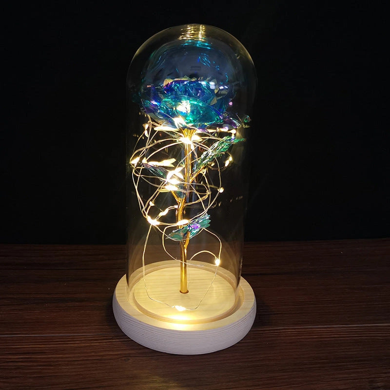 Enchanted Forever Rose in Glass LED Light Christmas Decoration