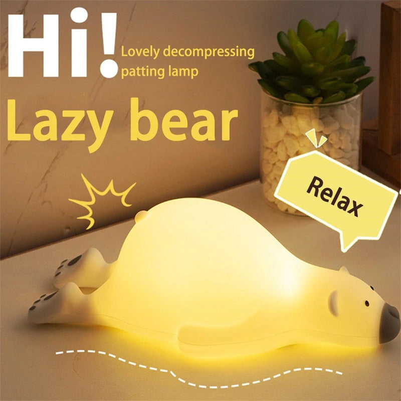 Bear Silicone Night Light with 3 Brightness Levels for Kids