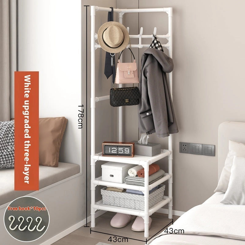 Corner Coat Rack with Multi-layer Assembly and 10 Hooks