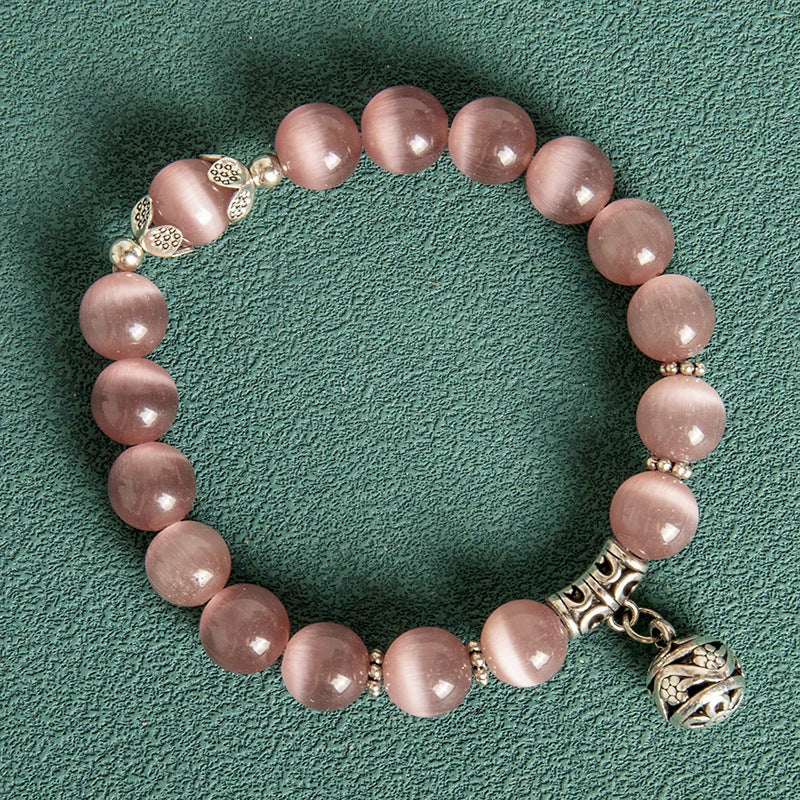 10MM Hollow Ball Korean Style Crystal Opal Beaded Bracelet in Multiple Colors