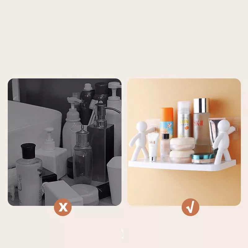 Kitchen Wall-Mounted Shelves with Little Man Doll Design