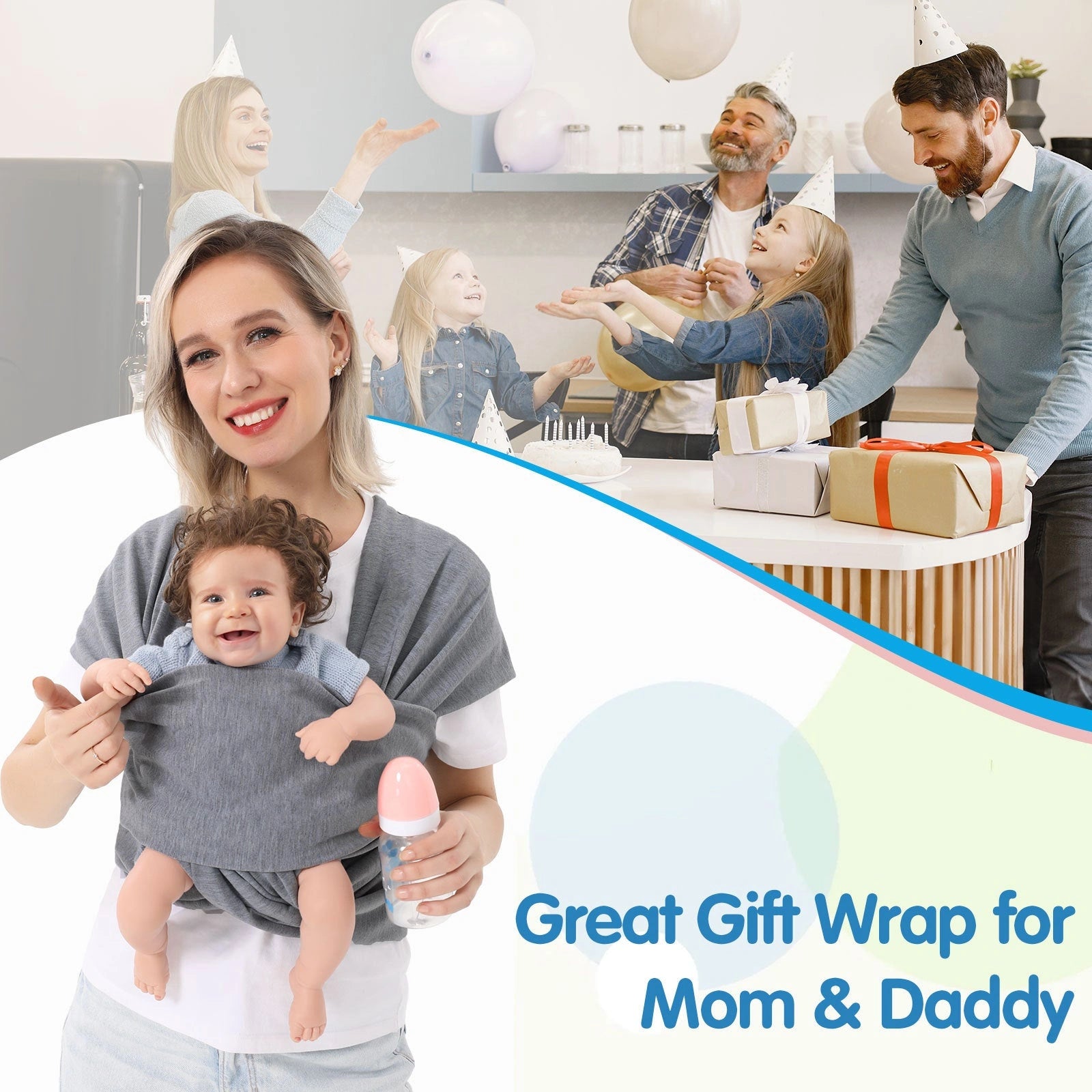 Multi-functional Baby Carrier Wrap for Front and Back Use
