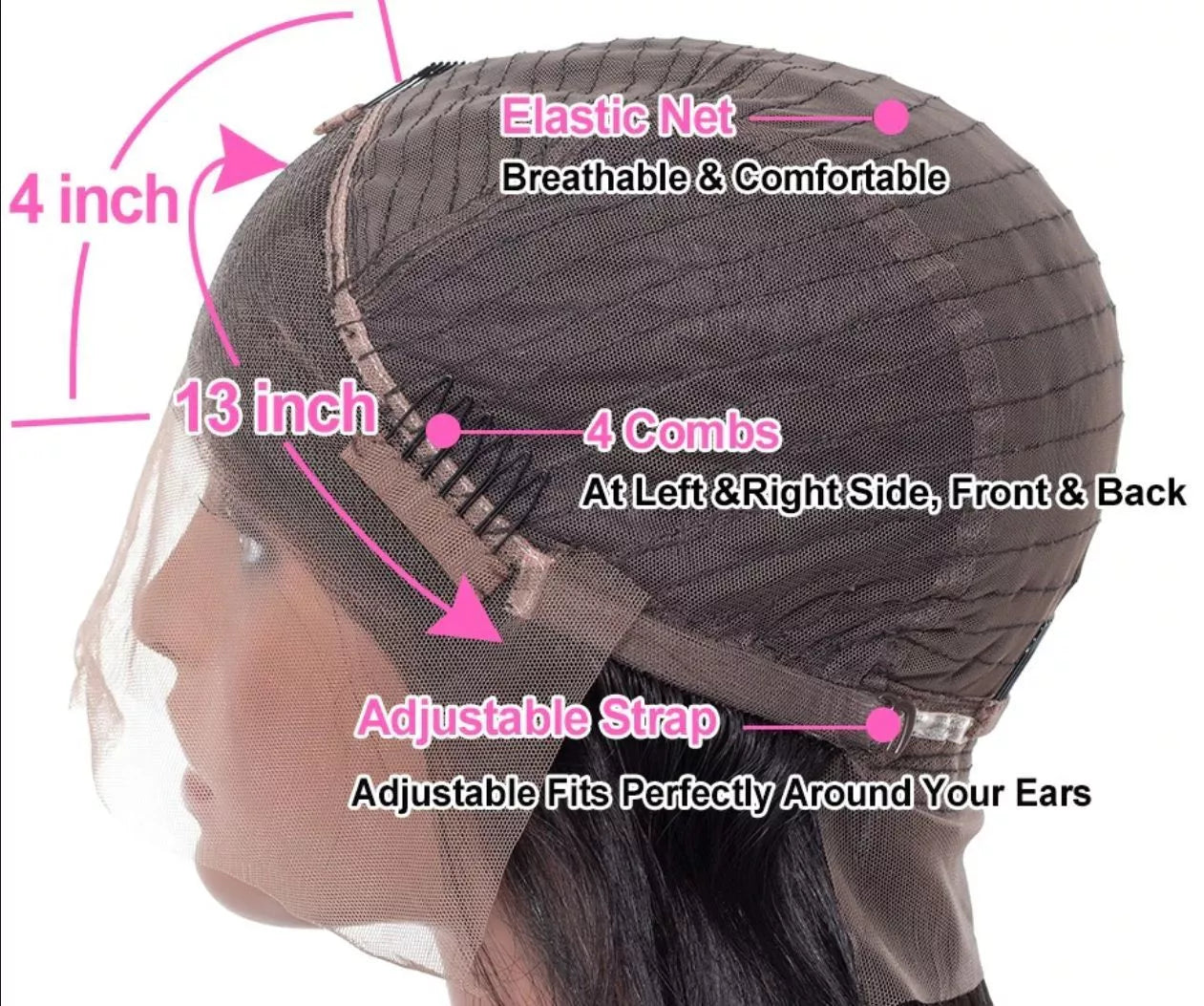 Front Lace Wig with Hand-Woven High Temperature Fiber for Women