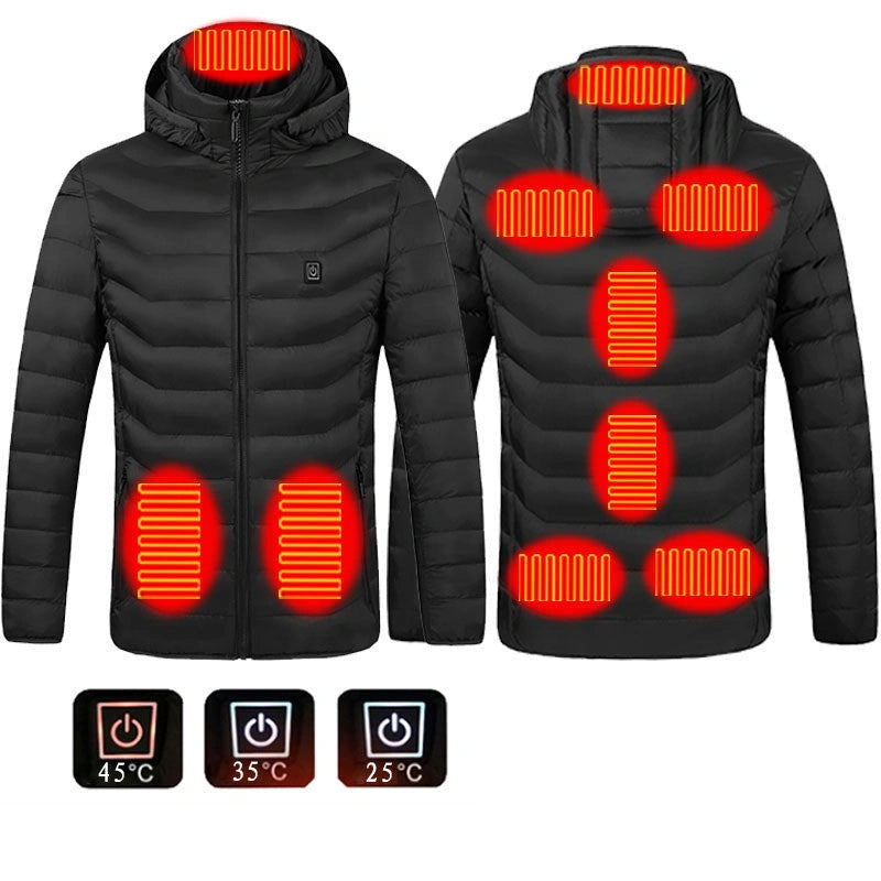 Men's Electric Heated Puffer Jacket with Hood