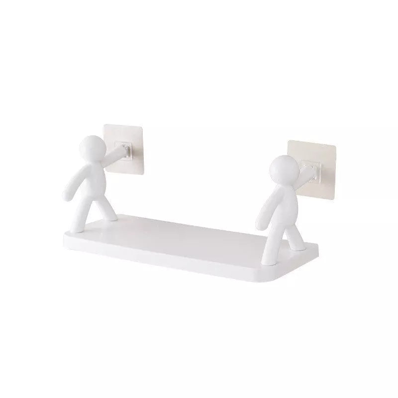 Kitchen Wall-Mounted Shelves with Little Man Doll Design