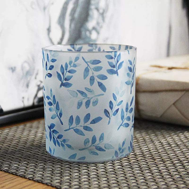 Mosaic glass candle holder with vibrant color options