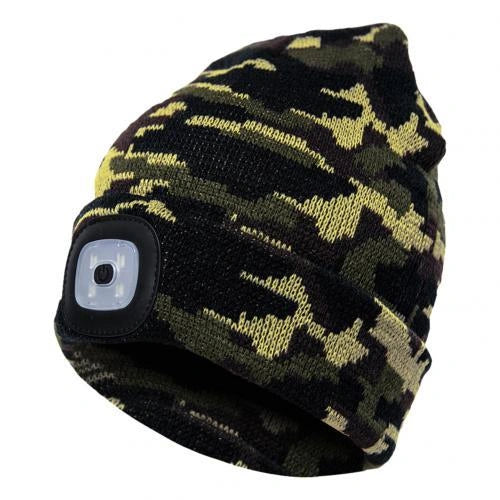 LED Knit Hat with Light Glowing Function for Outdoor Safety