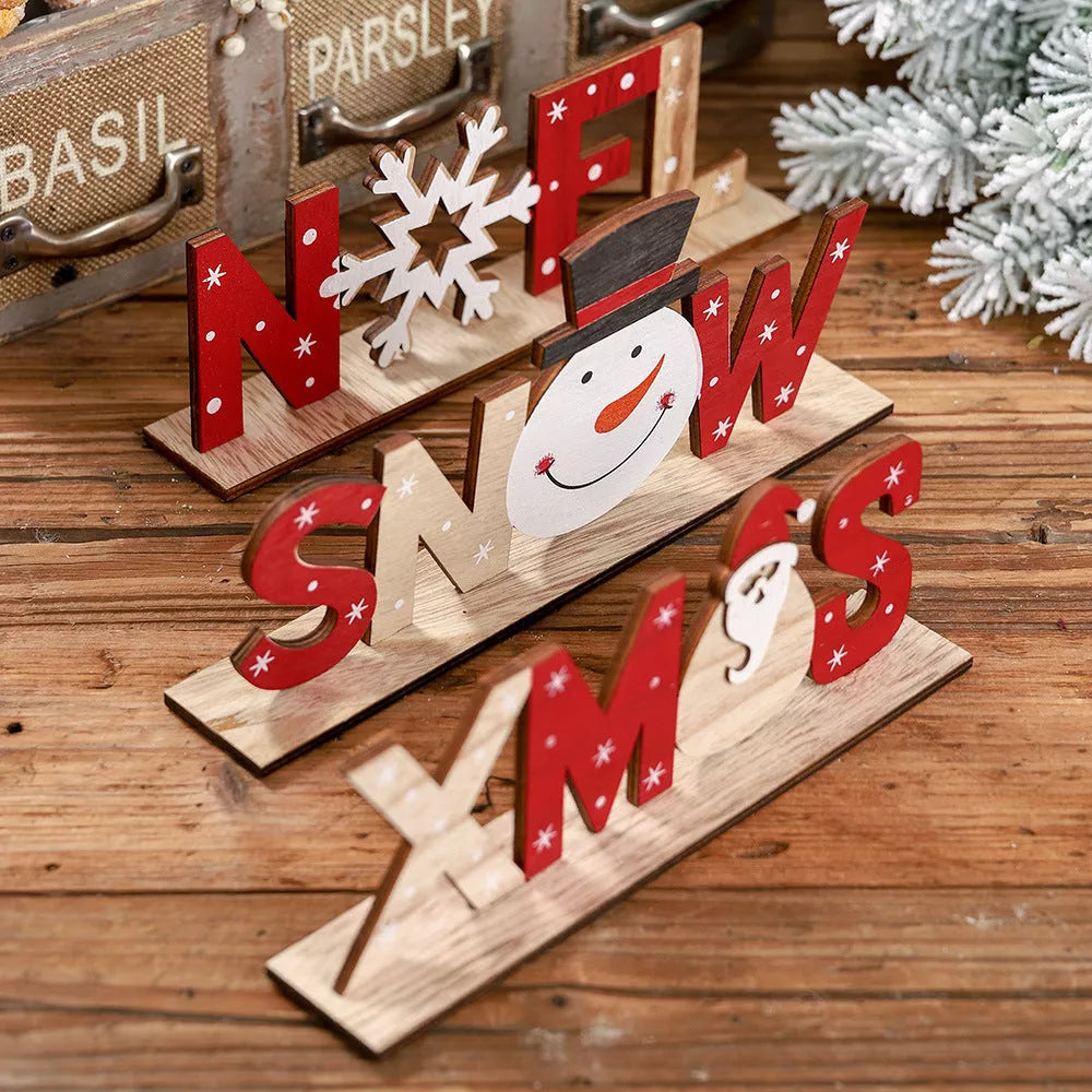Christmas wooden ornament with creative patterns